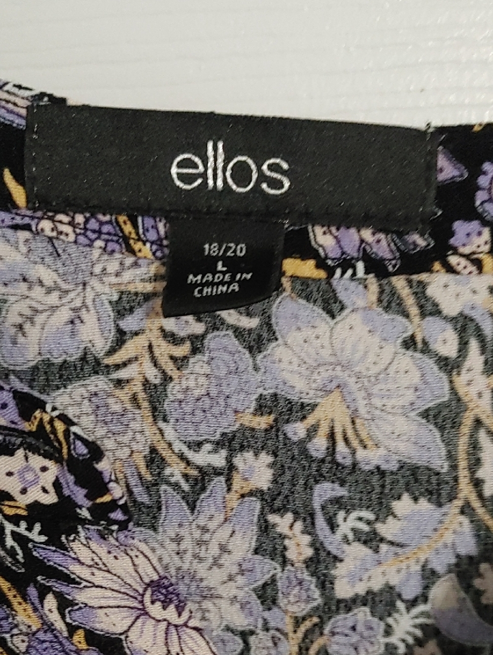 ellos Floral Midi Dress in Lavender and Black Plus Size 18/20 EUC Cottagecore - Picture 2 of 7